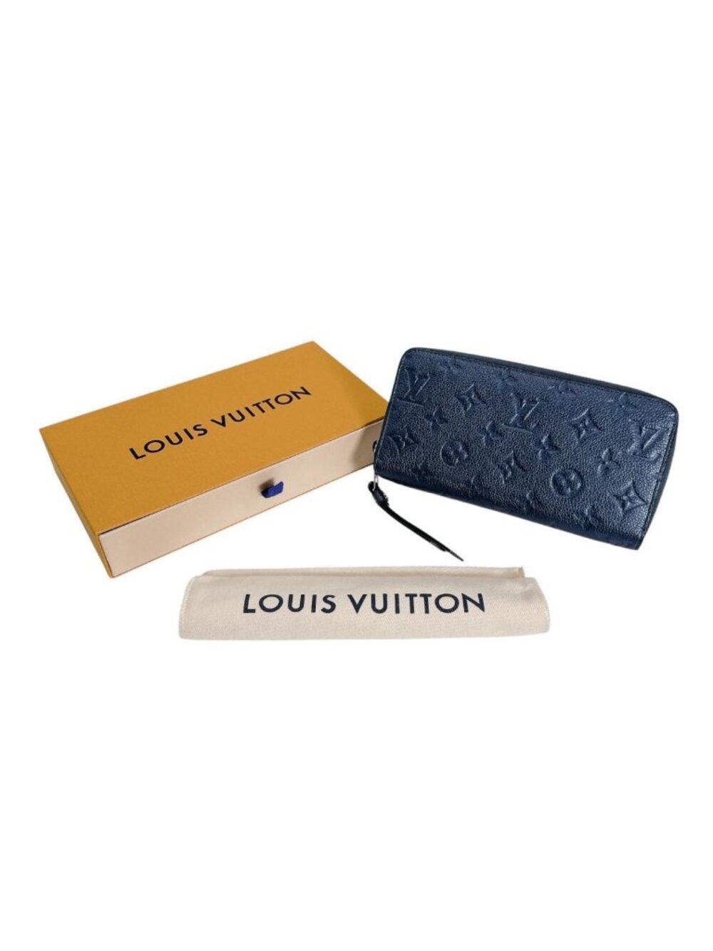 Louis Vuitton Monogram Zippy Wallet Navy Blue